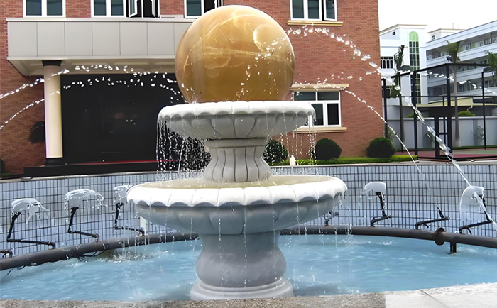 會(huì)轉(zhuǎn)動(dòng)的石雕風(fēng)水球噴泉--夏日清涼新寵！