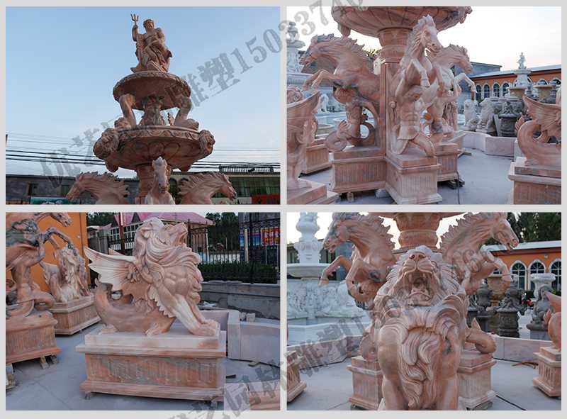 大理石景觀噴泉，石雕噴泉廠家，歐式人物動(dòng)物噴泉