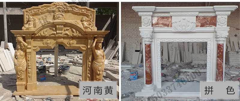 石雕壁爐架款式，定制石雕壁爐架，石雕壁爐架廠家