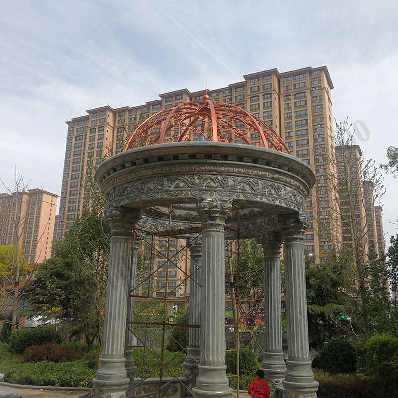 公園小區(qū)亭子，大理石涼亭安裝
